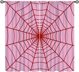 Rideaux de fenêtre en toile d'araignée Super Héros pour filles, rouge toile d'araignée, rose, pour chambre de bébé, tout-petit et enfant - Product Image 2