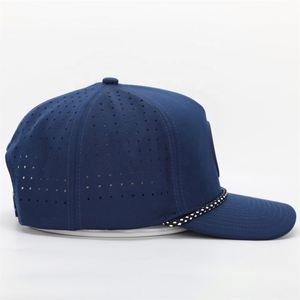 Gorra de Béisbol Personalizada al por Mayor de 5 Paneles con Logotipo de Goma PVC, Gorra Impermeable con Orificios Cortados con Láser, Gorra Deportiva de Alto Rendimiento - Product Image 4
