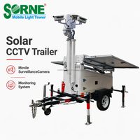 Système solaire extérieur, caméra de sécurité mobile CCTV, remorque avec mât télescopique pour les parkings