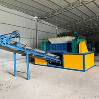 Déchiqueteuse à double arbre certifiée CE pour le recyclage des câbles et des fils de cuivre, avec convoyeur