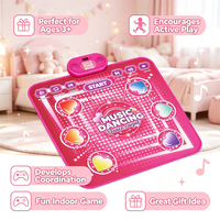 Tapis de danse interactif musical électronique pour enfants, cadeau d'anniversaire, rose, Bluetooth, jeu de danse rythmique