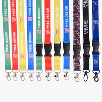 High Quality Custom Logo Eco-Friendly Polyester Fashion Neck Strap Lanyard with Hook Custom Lanyards Country Keychain