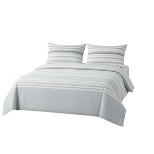 Set Copripiumino Moderno a Righe con Cerniera in 100% Poliestere Tessuto, con Federe Morbide e Traspiranti per un Sonno Confortevole a Casa - Product Image 1