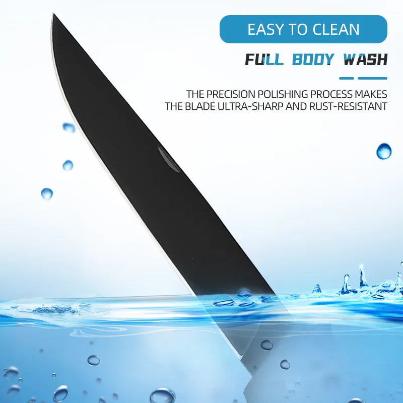 Оптовая продажа, складной нож для рыбалки с острым черным антипригарным покрытием, складной нож для филе