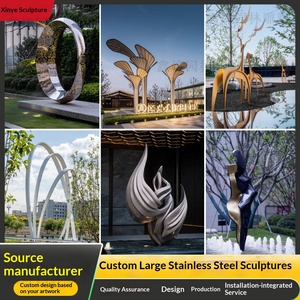 Escultura Grande de Acero Inoxidable, Diseño Personalizado de Dibujos Animados, Paisaje Acuático, Arco de Animales, Monumento, Adornos de Arte Abstracto Moderno - Product Image 1