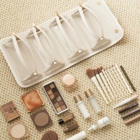 Bolsa de Maquillaje de Lujo para Mujer, Resistente al Agua, con Logotipo Personalizado, Botón, Portátil, de PU