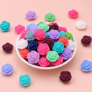 ลูกปัดซิลิโคนรูปดอกกุหลาบขนาดเล็ก 137 สี เกรดอาหาร สำหรับทำเครื่องประดับ DIY และงานฝีมือ - Product Image 3