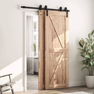 WEKIS Custom Modern Bypass Sliding Barn Door <b>Hardware</b> Kit Durable Satin Steel Double Door System Screw Easy Entry Bathroom - Product Image 3