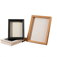 Cadre photo rectangulaire en MDF creux tridimensionnel fait main pour l'affichage de fleurs séchées et de coquillages