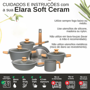 Ensemble de casseroles en aluminium antiadhésif à induction moderne avec revêtement céramique, 10 pièces, couvercles en verre transparent, poignées en bakélite - Product Image 5
