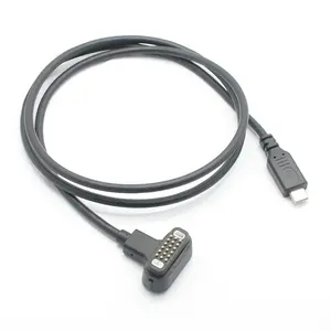 Kustom 5A pengisian cepat USB3.1 Tipe C ke magnetik 4K 60Hz 18pin konektor 18p pogo pin kabel usb c