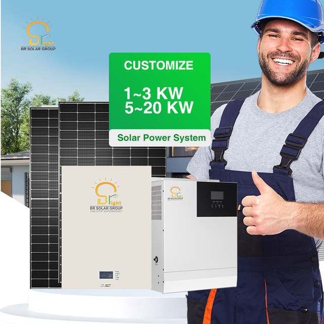 Powerful 5kW Hybrid MPPT Solar Power System with Hybrid Inverter and Lithium Ion Battery for Residential Off-Grid Storage