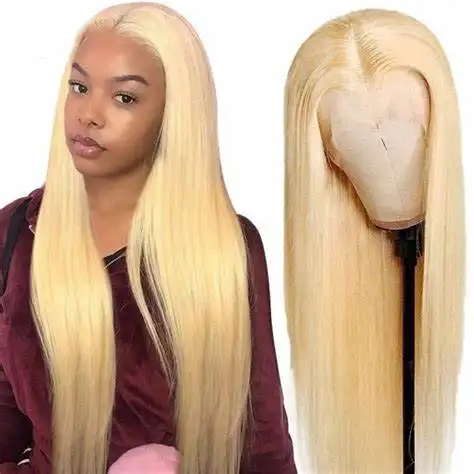 Traceless HD 613 Blonde Real Cheap Long Straight Human Hair Wigs Raw Virgin 613 Human Hair 4*4 13*4 10A Grade Lace Front Wig