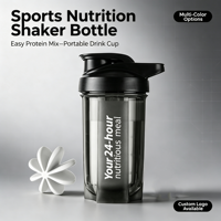 Bouteille de sport portable en PP de 500 ml, mélangeur de protéines, anti-fuite, logo personnalisé, livraison directe d'usine