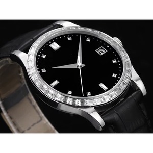 นาฬิกาข้อมือกลไก Drioshipping คุณภาพสูง รุ่น 324 ประดับเพชรที่ขอบหน้าปัด พร้อมปฏิทิน สำหรับสุภาพสตรีและสุภาพบุรุษ สายหนังวัวแท้ หรูหรา อัตโนมัติ - Product Image 6