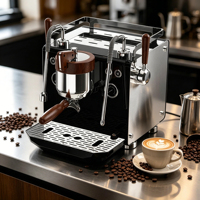 Machine à expresso double chaudière pour la maison et les petits cafés, 600 ml + 1 L, contrôle de température PID, pré-infusion réglable, manomètre visuel