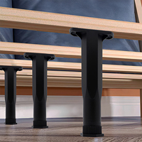 Pieds de support réglables en hauteur en plastique noir pour lattes de lit, meubles TV, tables basses, bureaux – Colonnes de support fixes