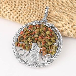 Pendentif de collier en cristal 7 chakras, bijou bohème, fait à la main, Design d'<span class=keywords><strong>arbre</strong></span> de vie, nouvelle collection - Product Image 6