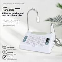 Polisseuse à ongles électrique 5 en 1 avec lampe à LED UV Séchoir à gel Collecteur de poussière-Machine à ongles de salon multifonctionnelle en plastique durable