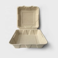 Contenants alimentaires biodégradables à emporter en bagasse de canne à sucre, boîtes à hamburger jetables écologiques pour restaurants