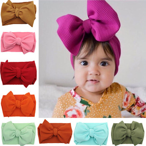 New <strong>Baby</strong> Large Bow Girls <strong>Headband</strong> <strong>Big</strong> Bowknot Headwrap Kids Bow Cotton Wide Head Turban Infant Newborn <strong>Headbands</strong> - Product Image 1
