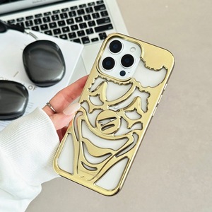 Funda para teléfono móvil con diseño de payaso hueco, acabado mate galvanizado, estilo Ins de moda urbana, para <span class=keywords><strong>iPhone</strong></span> 17 Pro Max 16 15 14 13 12 - Product Image 4