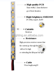 OEM 3mm 4mm siêu mỏng mỏng cứng nhắc <span class=keywords><strong>LED</strong></span> Strip Nhôm PCB 1m 1.2m 24V 120LED 2835 <span class=keywords><strong>LED</strong></span> cứng Bar cứng nhắc dải đèn nền - Product Image 2