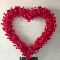 Mur floral en soie fait main, imperméable et écologique, avec roses rouges, pour mariage, fêtes, Nouvel An, Noël, Thanksgiving – Cadeau