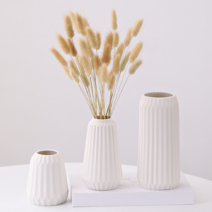 Minimalist White Bisque Ceramic <b>Vase</b> <b>Set</b> With Natural Unglazed Finish for Home Decor Accent Wholesale Use - Product Image 3