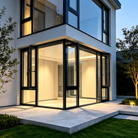 Fenêtre coulissante insonorisée à double vitrage en alliage d'aluminium résistant aux impacts d'ouragan, projet de maison, certifiée Energy Star, thermiquement isolée