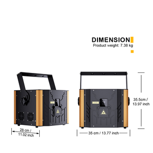 SHEHDS Láser de Alta Potencia de 12w, Animado, <span class=keywords><strong>DMX512</strong></span>, Control por Aplicación ILDA, 12 RGB, Láser DJ, Constellaser, Láser de Animación para Discotecas, Fiestas y Clubs - Product Image 2