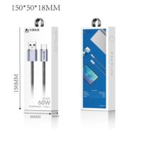 Boîte d'emballage personnalisée avec logo pour câble de charge USB-C, boîte de vente au détail en carton OEM ODM, vente en gros d'usine avec trou de suspension