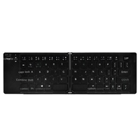 Keyboard Mini Nirkabel Universal Portabel Isi Ulang Lipat Dua Baru untuk Ponsel, Tablet, Laptop, dan Desktop