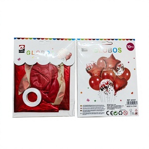 Set di Palloncini in Lattice Monouso Erpsl Rossi 10 Pezzi con Nastro e Fettuccia per Feste di Compleanno per Bambini all'Aperto, Stampa a 4 Colori - Product Image 2