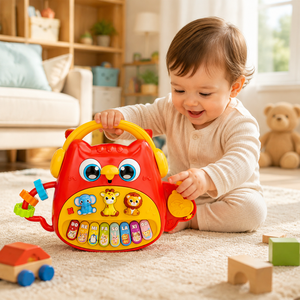 Jouet musical <span class=keywords><strong>piano</strong></span> hibou mignon, clavier multimodes d'éveil, jouet musical interactif sensoriel portable pour tout-petits et enfants <span class=keywords><strong>de</strong></span> 3 ans et plus - Product Image 6
