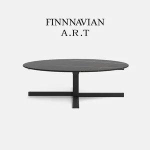 Finnavianart mesa lateral para sala de estar, mesa de centro oval de luxo e luz moderna italiana acessível