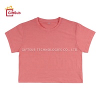T-shirts courts personnalisés en polyester effet coton, couleurs pastel, pour femmes et jeunes filles