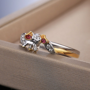 Anello alla Moda a Forma di Elefante, Design Minimalista Cartoon, Gioiello Elegante per Uso Quotidiano Femminile - Product Image 2