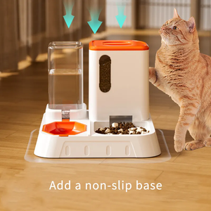 Comedero y Bebedero Automático <span class=keywords><strong>para</strong></span> Mascotas de Interior, Nuevo Diseño, Dispensador de Agua y Comida por Gravedad <span class=keywords><strong>para</strong></span> <span class=keywords><strong>Perros</strong></span> y Gatos, 2 en 1, Plástico PP, Acero, Tazones de Silicona, Pequeño - Product Image 5