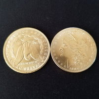 Réplique de la pièce de monnaie d'un dollar plaquée or 1878-1921 E. PLURIBUS UNUM Morgan USA, pièces commémoratives