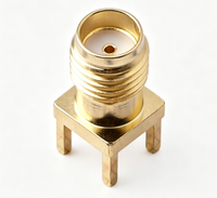 Pasokan Pabrik BWSMA-KE-Z001 Jack Koaksial Berulir Vertikal Berlapis Emas Untuk Modul Nirkabel Kabel Antena PCB