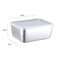 Nouvelle boîte à lunch rectangulaire en acier inoxydable écologique avec couvercle pour la conservation de la fraîcheur Metasan