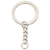 Anneau porte-clés fendu en alliage de zinc argenté avec chaîne d'extension, fermoir mousqueton et œillet à vis, fournitures de quincaillerie pour la fabrication de bijoux et de porte-clés DIY