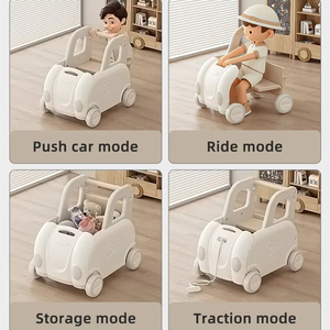 Fabricant OEM de trotteurs minimalistes en plastique pour bébés, jouets stables à pousser avec rangement, voiture d'activités de développement à 4 roues pour enfants - Product Image 6