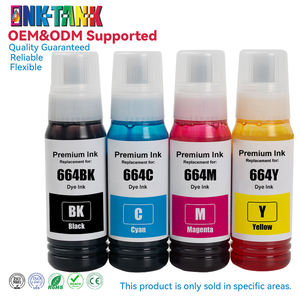 INK-TANK 70ml 664 T664 T6641 Bouteille d'encre colorée compatible de qualité supérieure pour recharger les imprimantes <span class=keywords><strong>Epson</strong></span> L120 L380 L210 L220 L3060 - Product Image 1