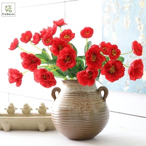 Flor de amapola de plástico de seda Artificial, barata, decoración para el hogar, <span class=keywords><strong>flores</strong></span> decorativas para boda - Product Image 2
