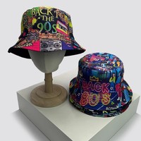 Chapeau Bob de Pêcheur en Polyester Imprimé Uni Respirant pour Homme, Protection Solaire Extérieure Décontractée à Bord Court