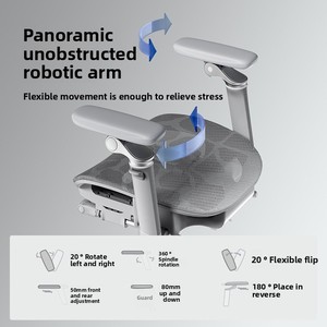 Igrow Mesh Ergonomic Computer Gaming <strong>Chair</strong> for Home Office-Comfortable Long Sitting with Adjustable Headrest Reclining Backrest - Product Image 4