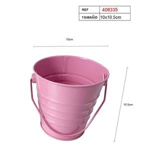 Cubo de Metal Rosa 10x10.5cm Decoraciones para Fiestas - Product Image 1