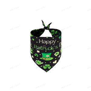 Hochwertiger St. Patrick's Day Haustier Schal Hund Bandana Baumwolle gedruckt Hund Banda nna Irish Green Plaid Clover Triangle Schal - Product Image 2